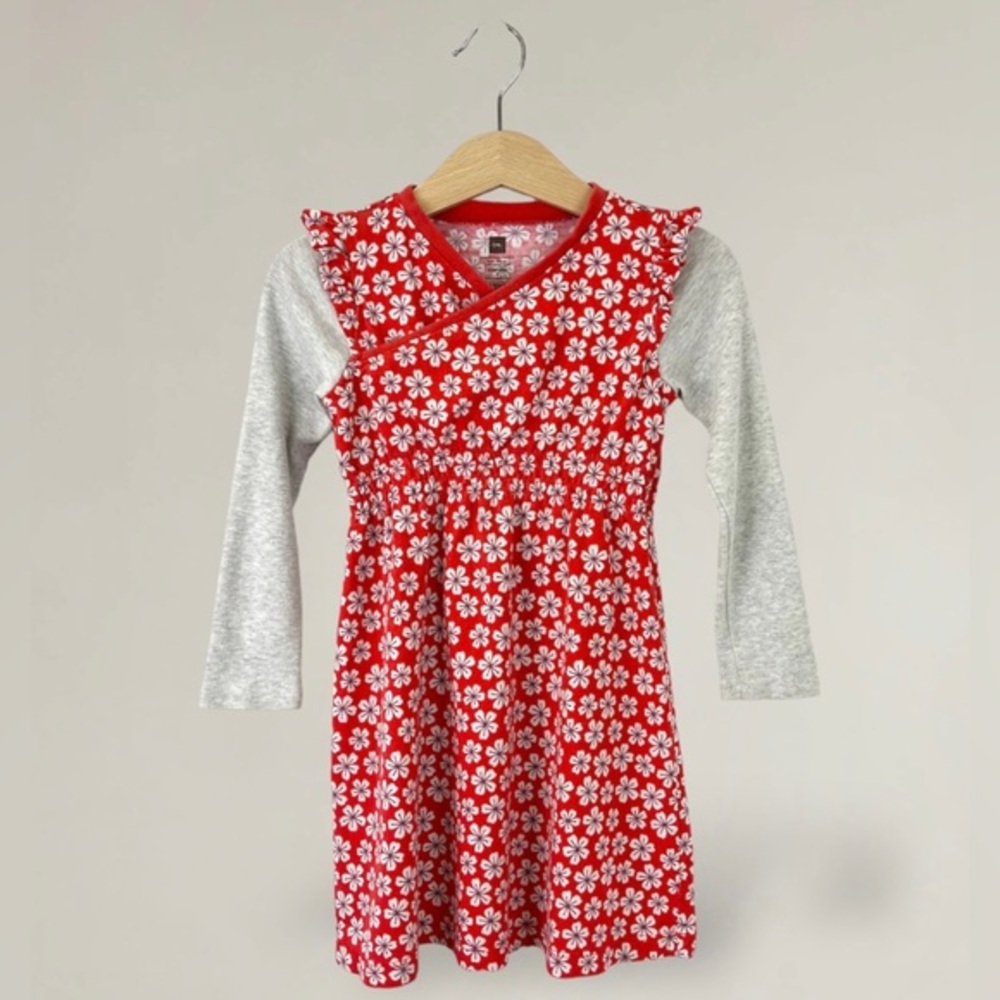 Tea Collection Floral Long Sleeve Dress Size 3